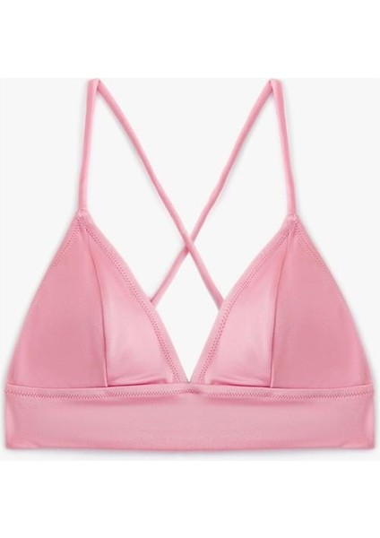 Bralet Bikini Üstü Arkası Çapraz Askılı V Yaka