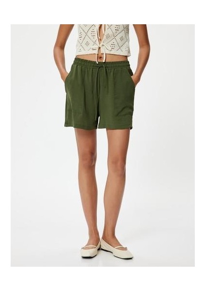 Cepli Şort Rahat Kalıp Beli Bağlamalı Aerobin Kumaş modelleri