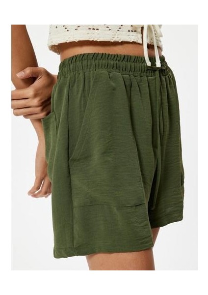 Cepli Şort Rahat Kalıp Beli Bağlamalı Aerobin Kumaş indirimleri