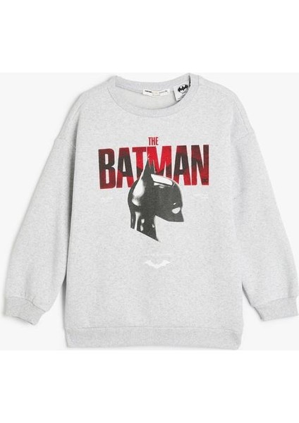 Batman Sweatshirt Lisanslı Baskılı Uzun Kollu