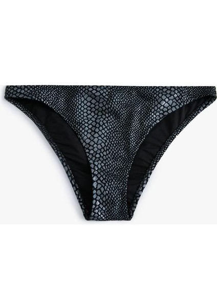 Yılan Derisi Desenli Bikini Altı Normal Bel