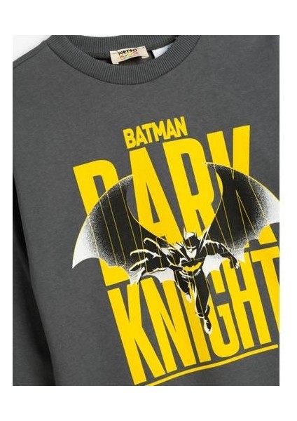 Batman Sweatshirt Lisanslı Uzun Kollu Bisiklet Yaka Pamuklu Şardonlu modelleri