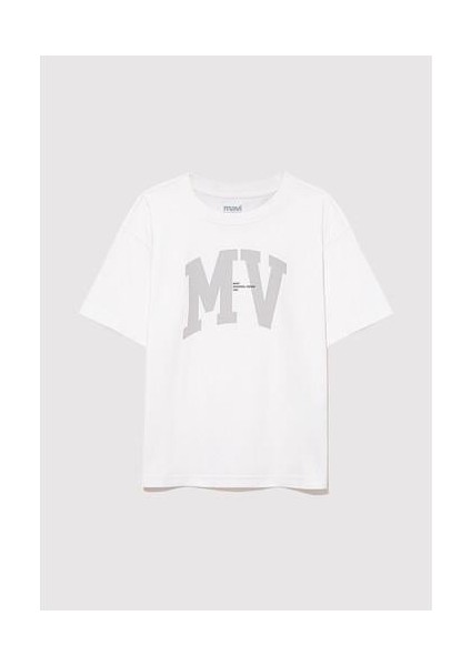 Mv Logo Baskılı Beyaz T-Shirt 6610213-70057 fiyatları
