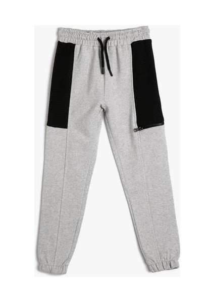 Jogger Eşofman Altı Şardonlu Cepli Beli Bağlamalı