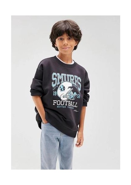 Erkek Çocuk Sweatshirt Kömür Siyah M6S10084-70087