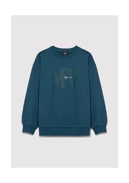 Mv Logo Baskılı Kapüşonlu Yeşil Sweatshirt6S10054-70754