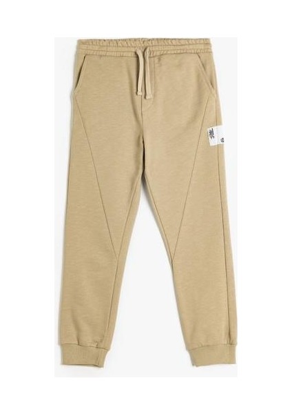 Jogger Eşofman Altı Beli Bağlamalı Şardonlu Pamuklu