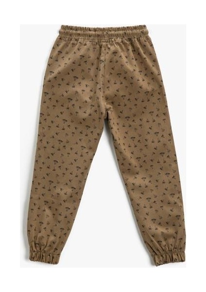Jogger Pantolon Beli Bağlamalı Cepli Palmiye Desenli fiyatları