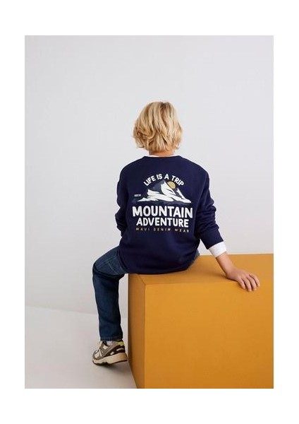Baskılı Lacivert SWEATSHIRT6S10075-70491