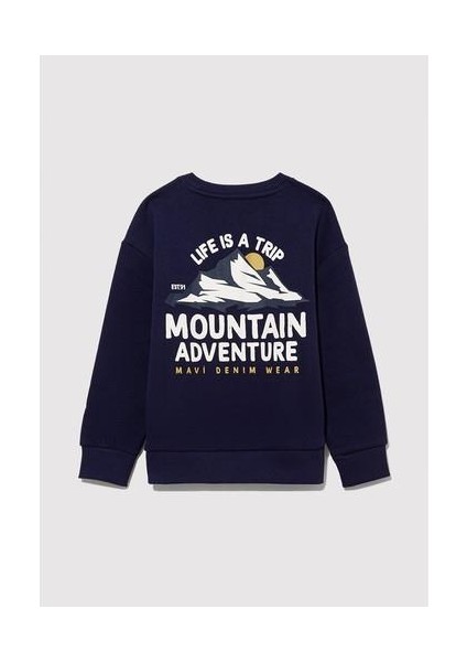 Baskılı Lacivert SWEATSHIRT6S10075-70491 fırsatları