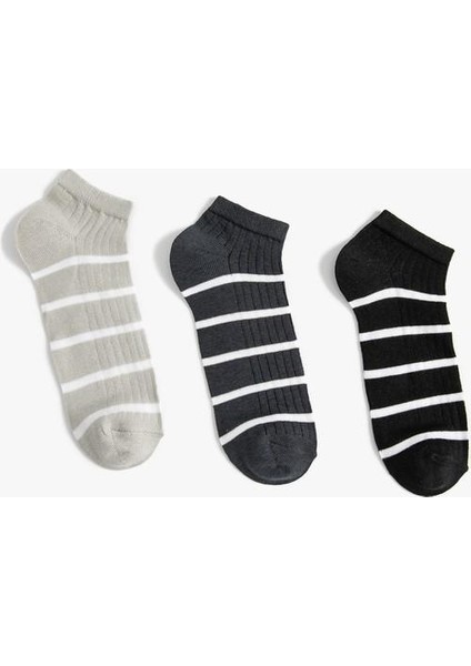 Çizgili Çorap Patik 3'lü Çok Renkli fiyatları