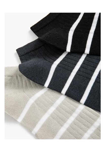 Çizgili Çorap Patik 3'lü Çok Renkli modelleri