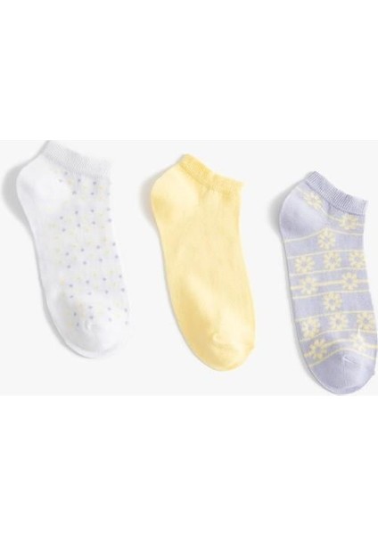 Patik Çorap Seti 3'lü Çiçekli Çok Renkli fiyatları
