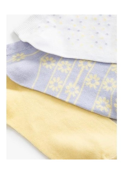 Patik Çorap Seti 3'lü Çiçekli Çok Renkli modelleri