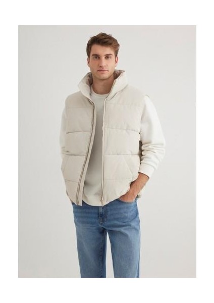 Kapüşonlu Bej Şişme Yelek 0110556-70144 fiyatları