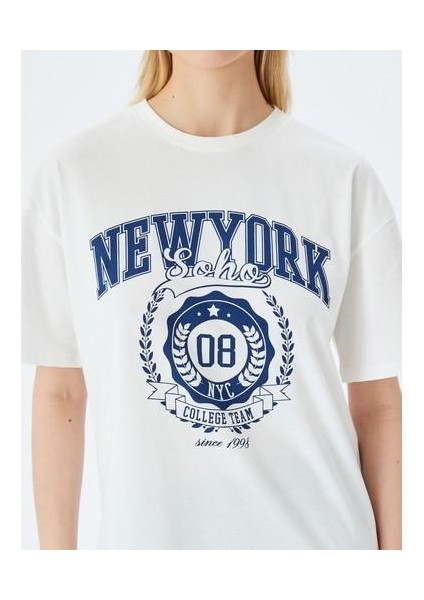 Kolej Baskılı Bisiklet Yaka Kısa Kollu T-Shirt indirimleri