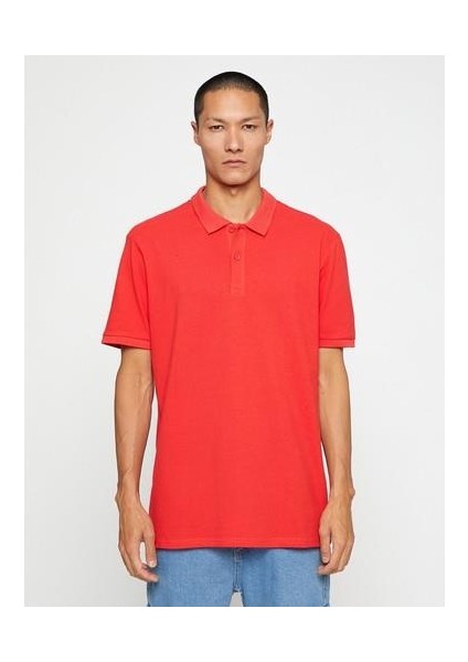 Basic Tişört Polo Yaka Düğmeli Dar Kesim modelleri