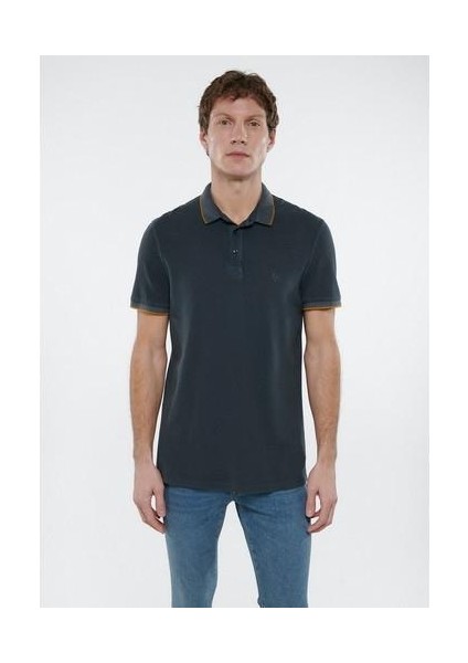 Şerit Detaylı Antrasit Polo Tişört 065920-30653