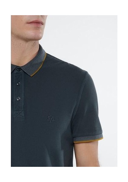 Şerit Detaylı Antrasit Polo Tişört 065920-30653