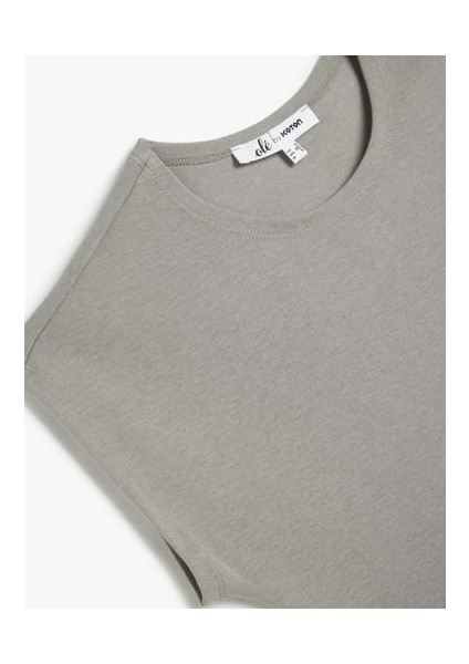 Bisiklet Yaka Kolsuz Modal Karışımlı Slim Fit Crop Tişört modelleri