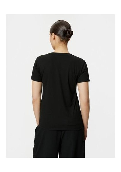 Slogan Baskılı Tişört Bisiklet Yaka Kısa Kollu Standart Kesim fiyatları