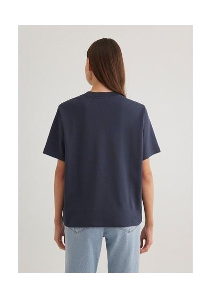 Mavi Logo Baskılı İnterlok Lacivert Tişört 1612829-85315