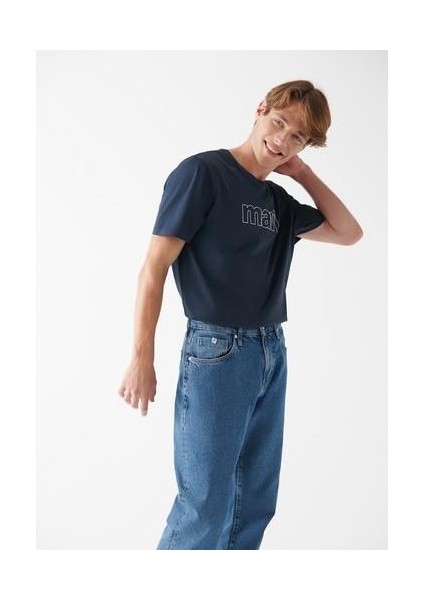 Mavi Logo Baskılı Lacivert Tişört 065781-28417