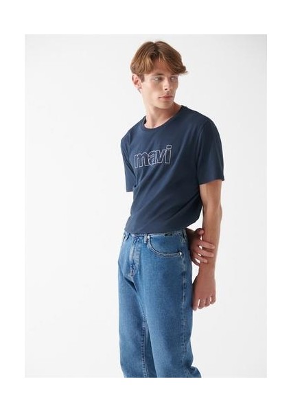 Mavi Logo Baskılı Lacivert Tişört 065781-28417