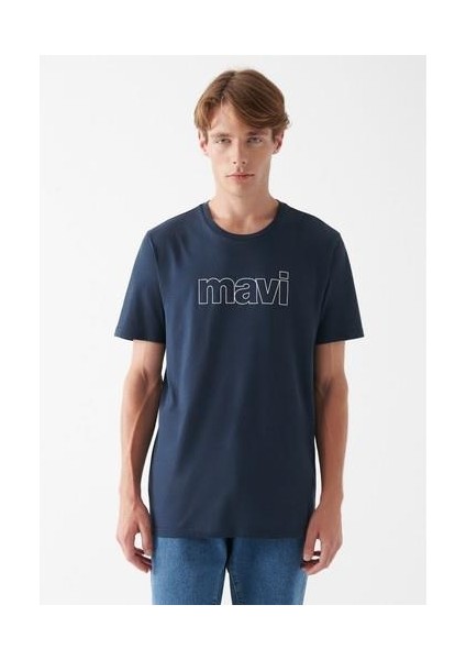 Mavi Logo Baskılı Lacivert Tişört 065781-28417
