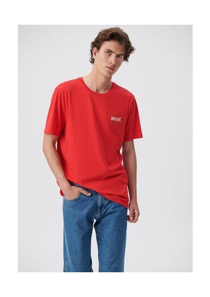 Mavi Jeans Baskılı Kırmızı Tişört 066841-33099