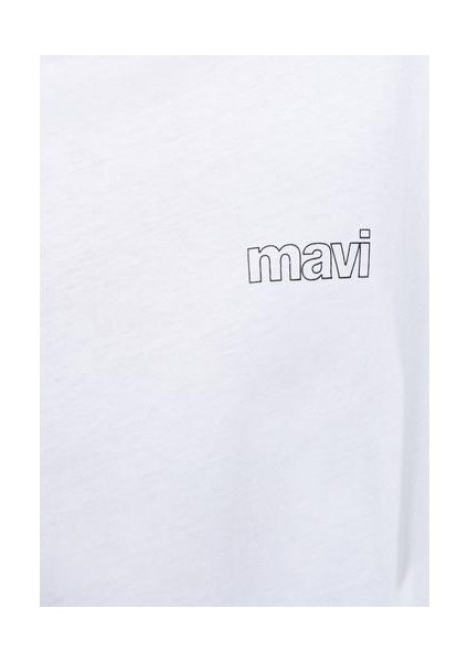 Mavi Logo Baskılı Beyaz Tişört 1611309-620