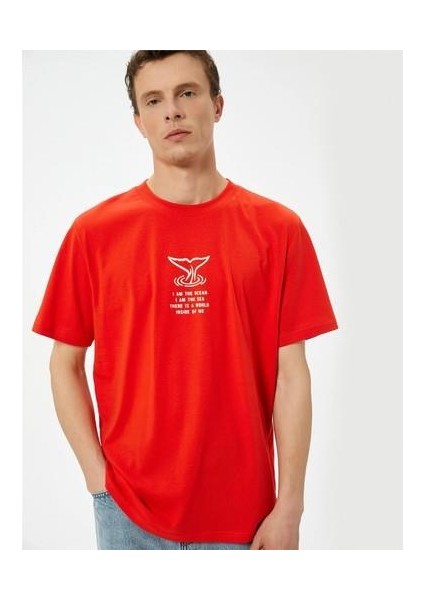 4SAM10913HK 401 Kırmızı Erkek Jersey Kısa Kollu T-Shirt