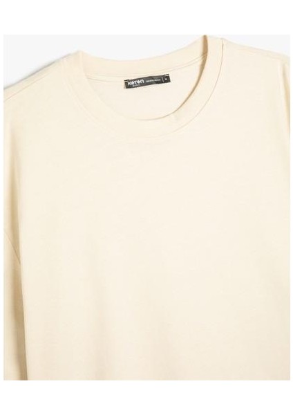 Basic Tişört Crop Fit Bisiklet Yaka Kısa Kollu Pamuklu