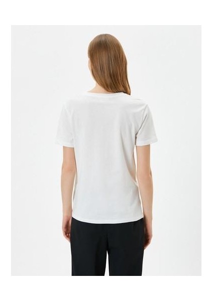 Baskılı Tişört Kısa Kollu Bisiklet Yaka Pamuklu fiyatları