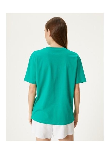 Baskılı Tişört Rahat Kalıp Kısa Kollu Bisiklet Yaka Pamuklu modelleri