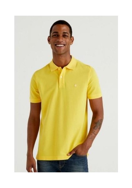 Logolu % 100 Pamuk Polo T Shirt Erkek Polo T Shirt 3089J3179