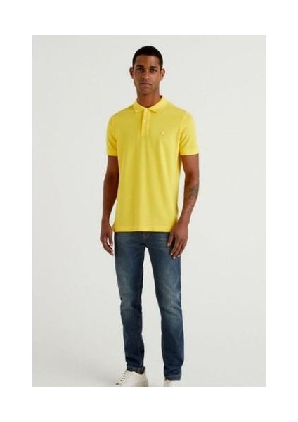 Logolu % 100 Pamuk Polo T Shirt Erkek Polo T Shirt 3089J3179 fırsatları