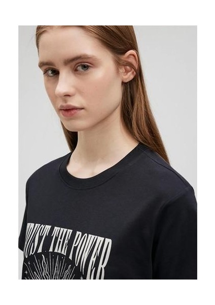 M1612219-70087 Kömür Kadın Semi Slim Grafik T-Shirt fiyatları