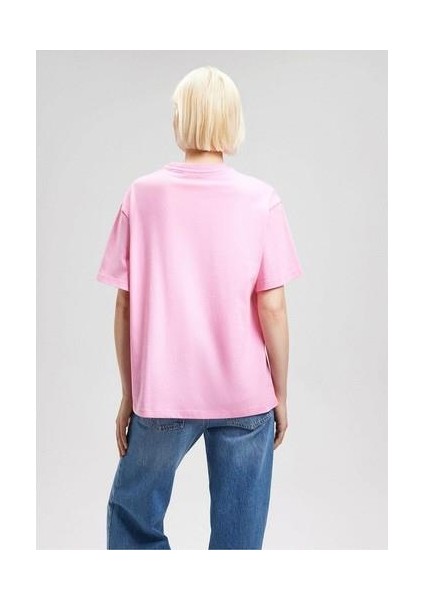 Mavi Logo Baskılı Pembe Tişört 1600843-71033