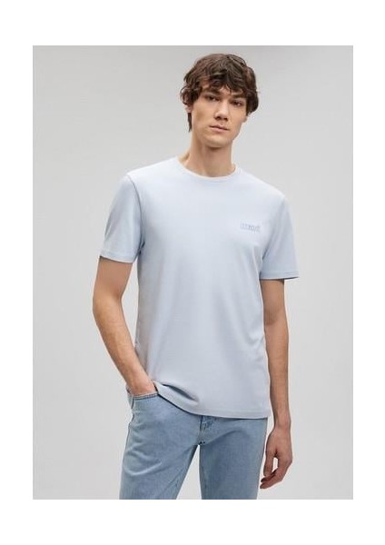 Logo Baskılı Mavi T-Shirt 0610360-70813