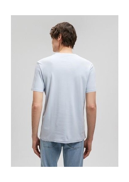 Logo Baskılı Mavi T-Shirt 0610360-70813 fırsatları