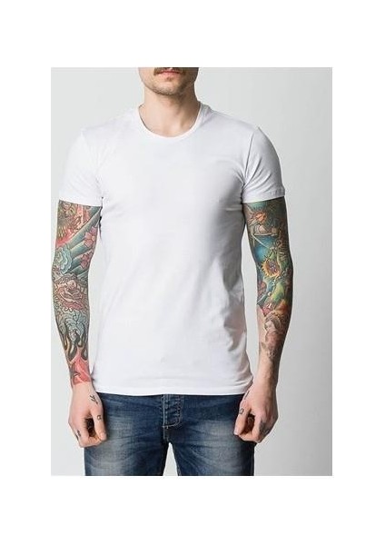 Erkek Beyaz Basic Tişört 061747-620 fırsatları