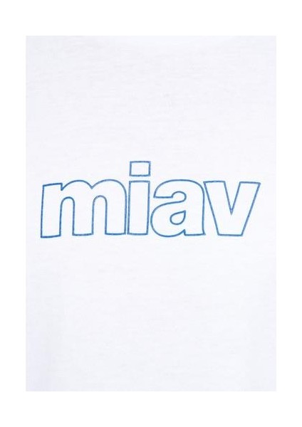 Miav Baskılı Oversize Beyaz Tişört 0611704-620