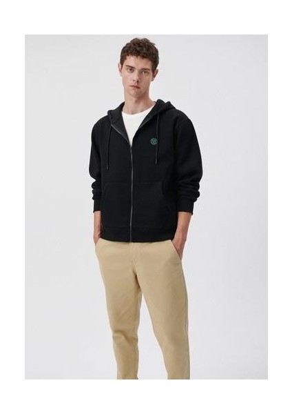 Logolu Kapüşonlu Fermuarlı Siyah Sweatshirt 066979-900 modelleri