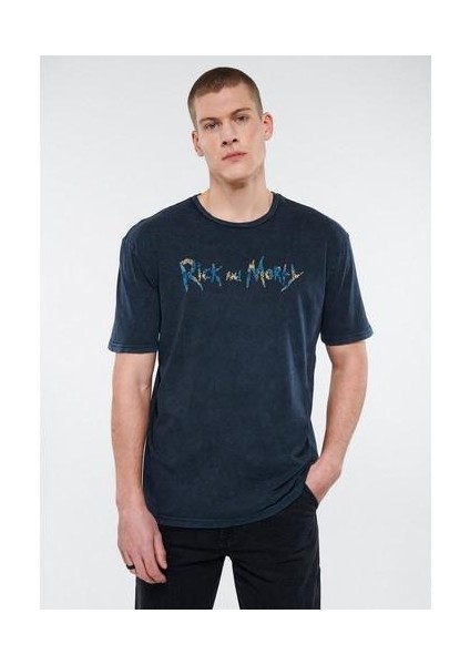 Erkek Rick and Morty Baskılı Antrasit Tişört 067110-34314