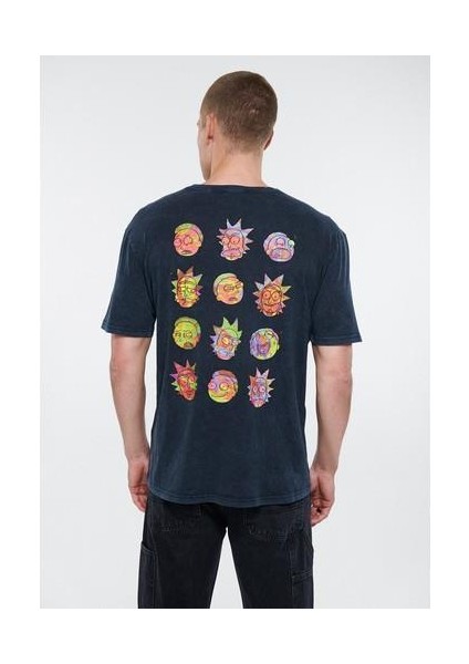 Erkek Rick and Morty Baskılı Antrasit Tişört 067110-34314 fırsatları