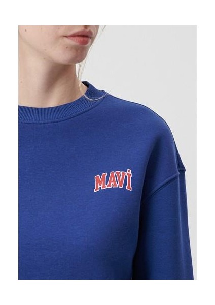 Logo Baskılı Lacivert Crop Sweatshirt 1611601-70722 indirimleri