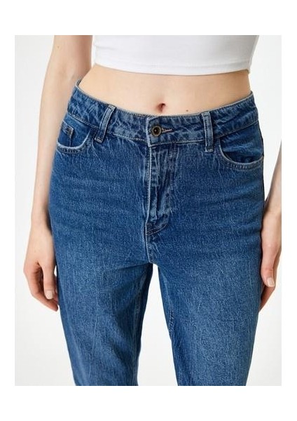 Yüksek Bel Kot Pantolon Slim Fit Düz Paça Pamuklu - Eve Slim Jean modelleri