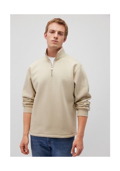 Dik Yaka Bej Sweatshirt 0S10016-70322