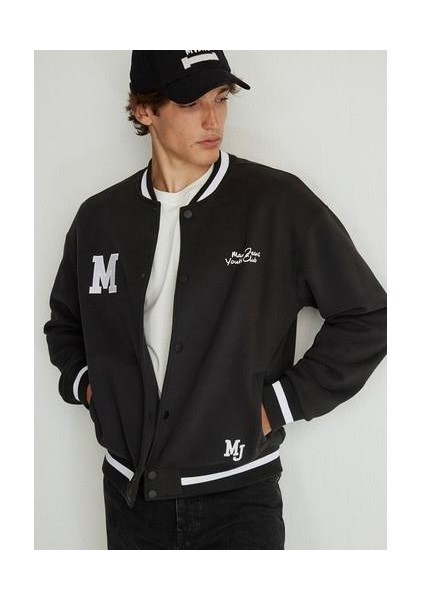 M Logo Baskılı Siyah Kolej CEKETI0S10167-900